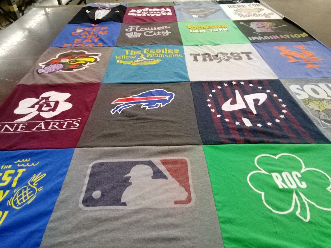 T-shirt quilt featuring buffalo bills, new york mets by Deanna from NY