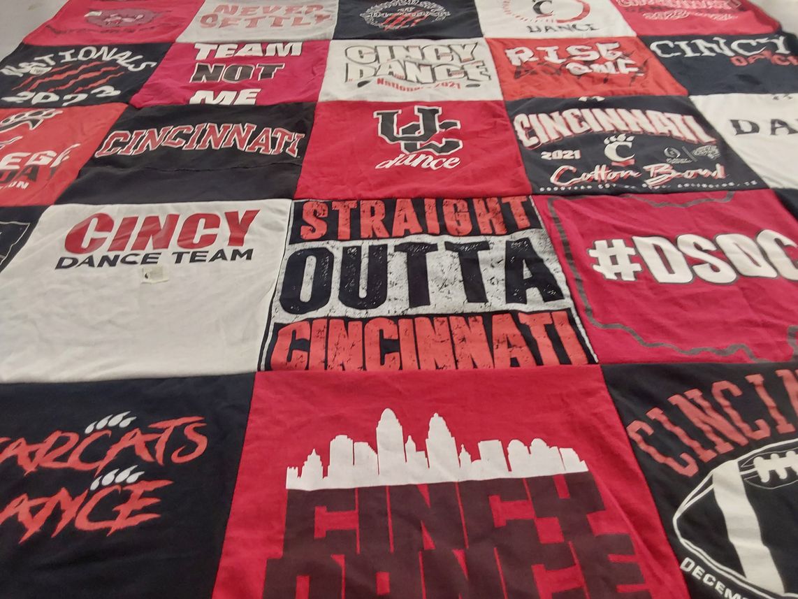 T-shirt quilt featuring bearcats by Kenedie from KY