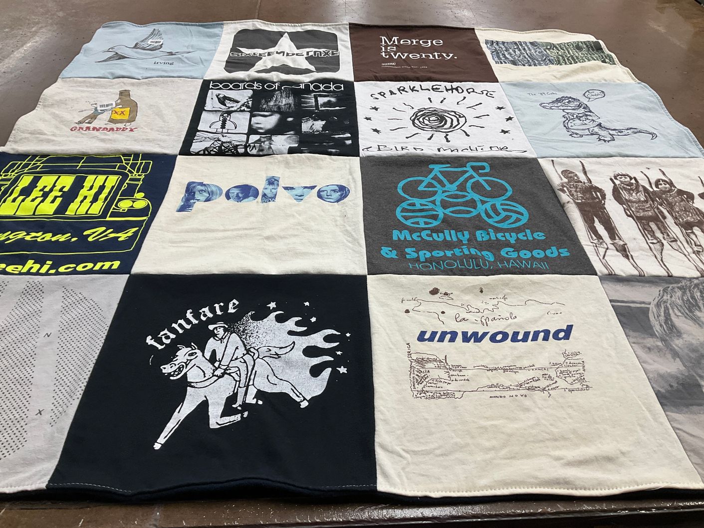 T-shirt quilt with music, bicycles themes by Jason from VA