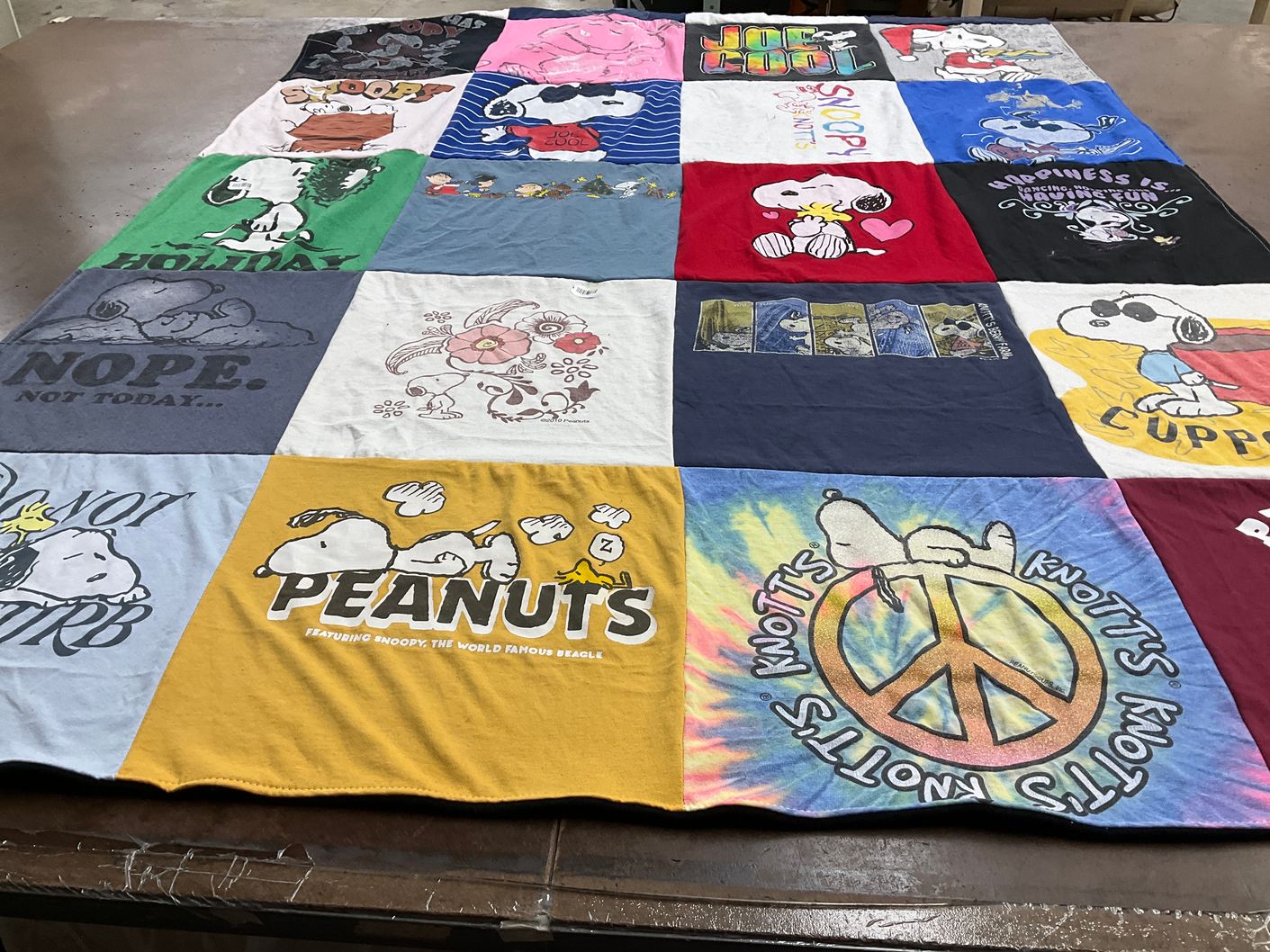 T-shirt quilt with snoopy, cartoons themes by Renee from AZ