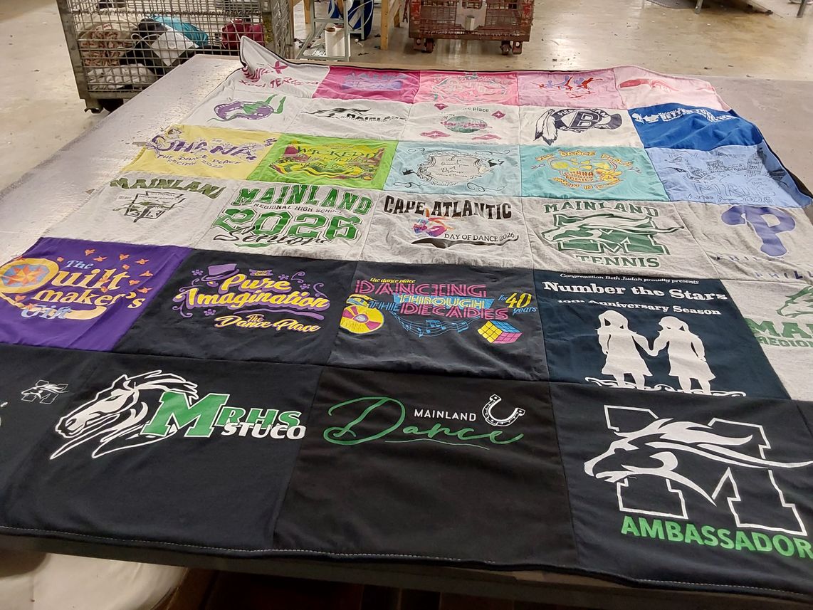 T-shirt quilt featuring mainland regional high school tennis by Rachel from NJ