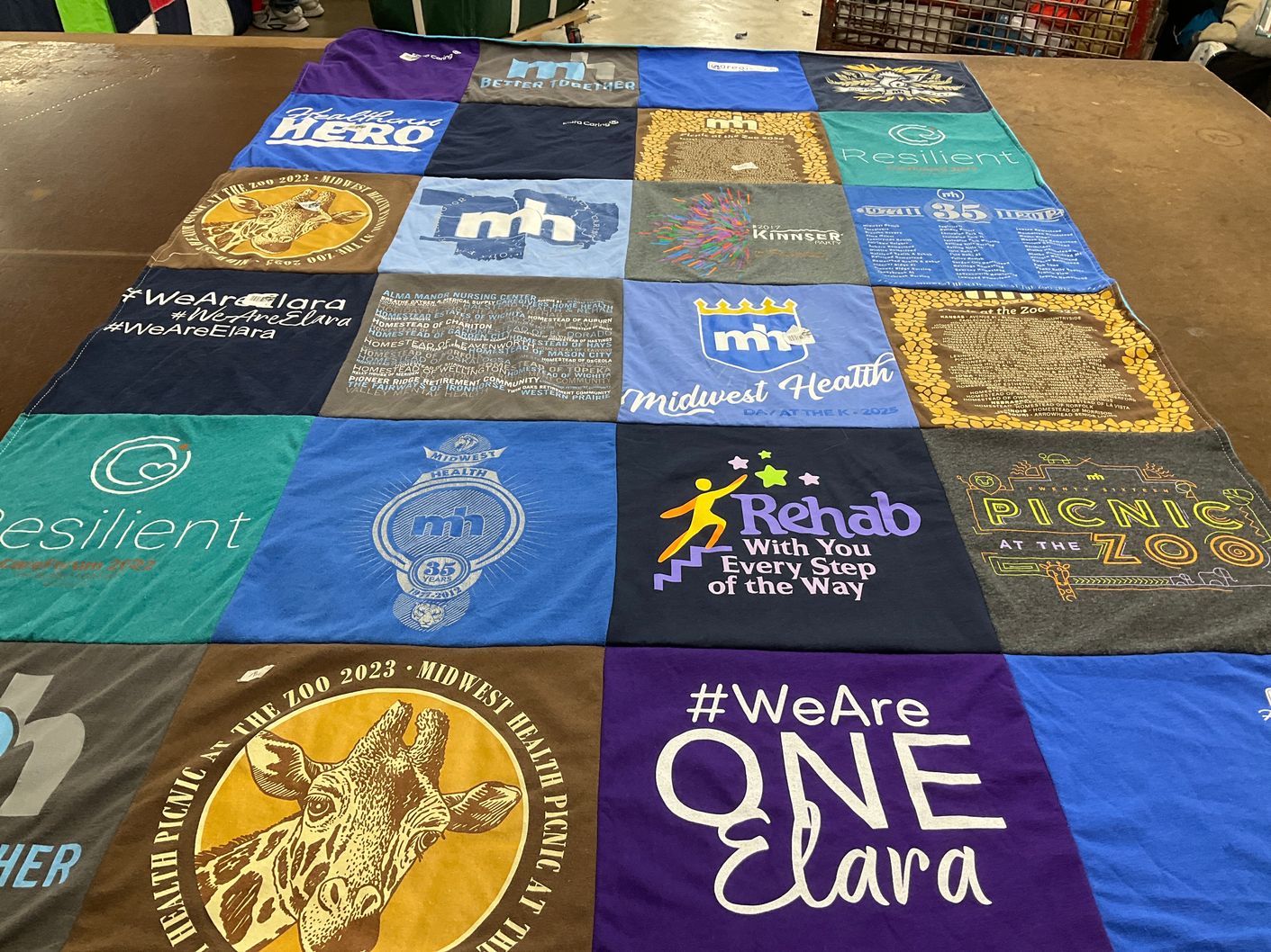 T-shirt quilt with health, community themes by Edward from KS