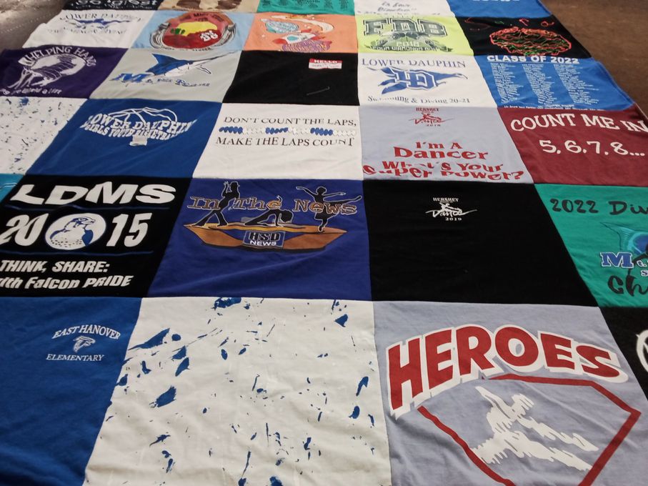 T-shirt quilt from lower dauphin high school, lower dauphin middle school by Carolyn from PA
