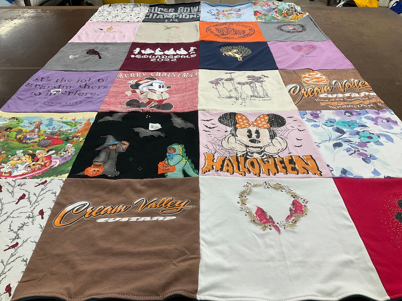 T-shirt quilt with halloween, christmas themes by Jennifer from NJ