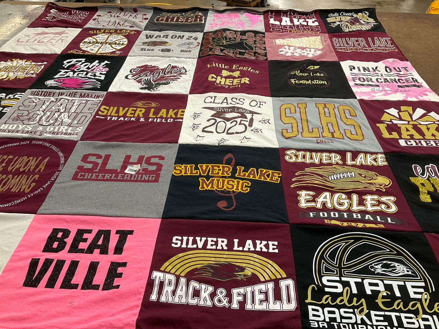 T-shirt quilt featuring eagles by Emily from KS