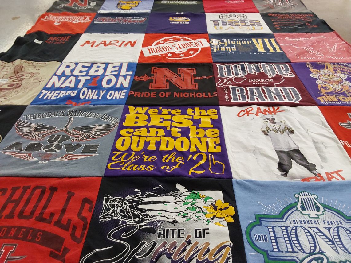 T-shirt quilt from nicholls state university by Fazie from LA