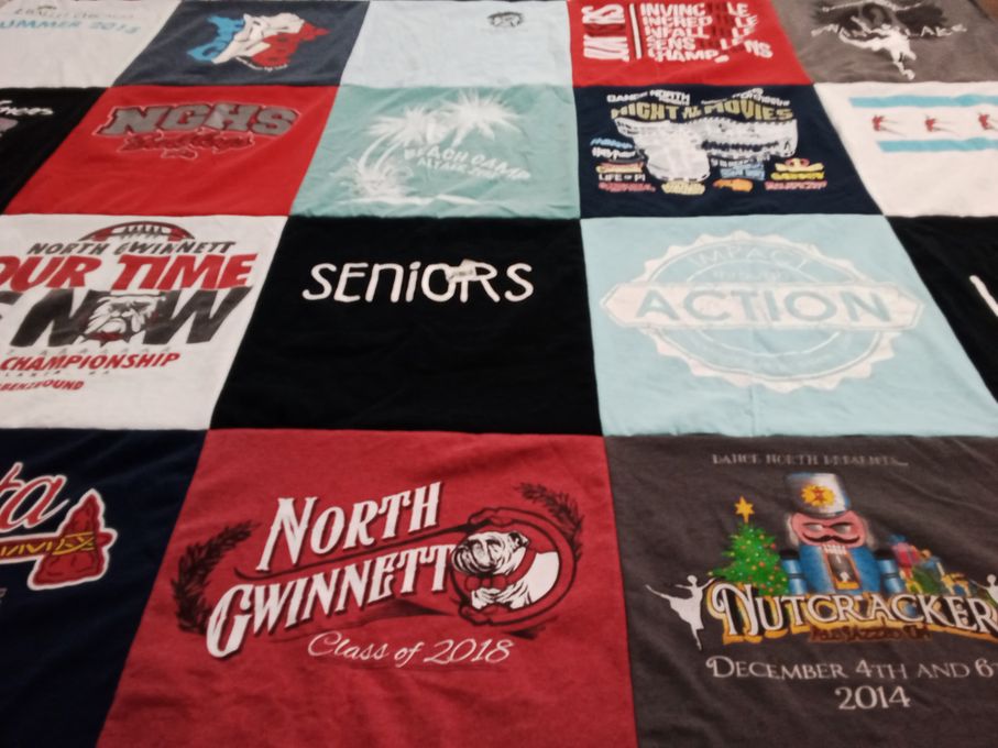 T-shirt quilt from north gwinnett high school by Jena from GA