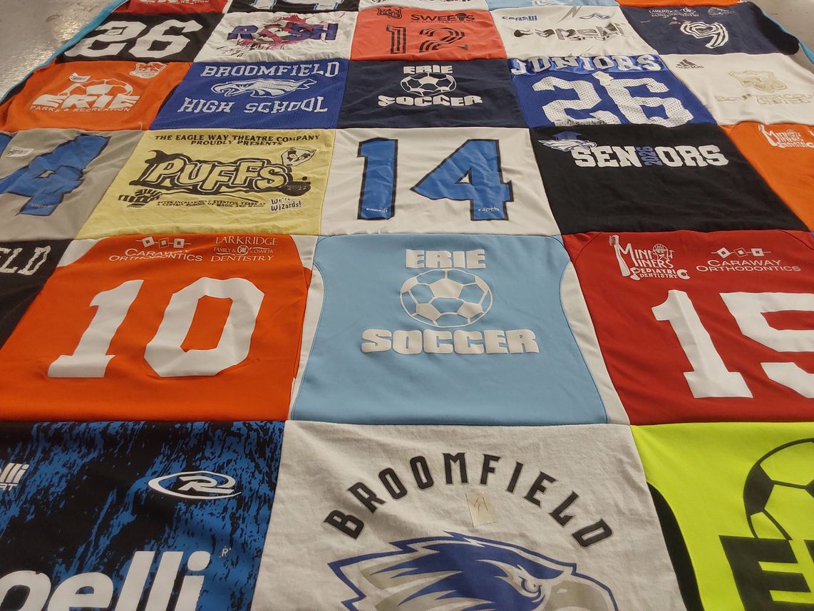 T-shirt quilt featuring erie soccer by ELLIS from CO