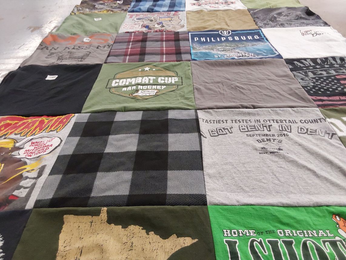 T-shirt quilt with hockey themes by Sherry from MN