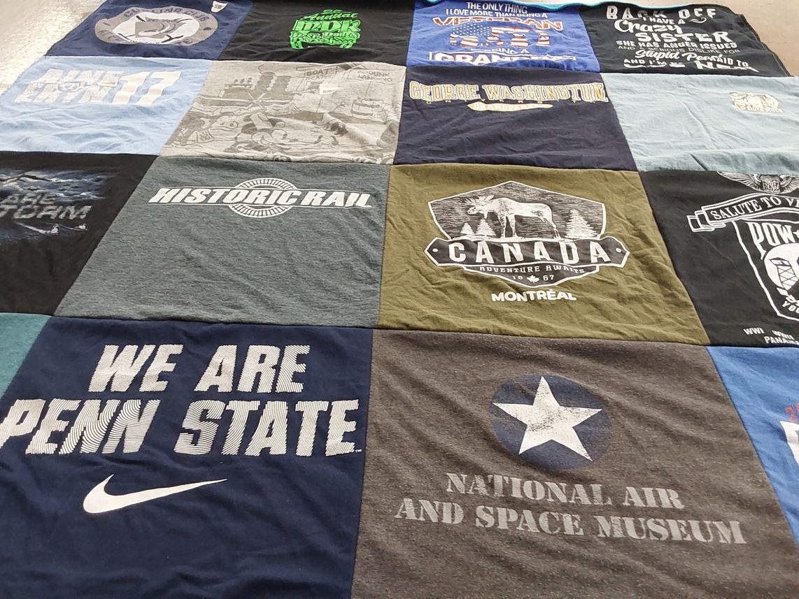 T-shirt quilt from pennsylvania state university, george washington university by Elizabeth from NY