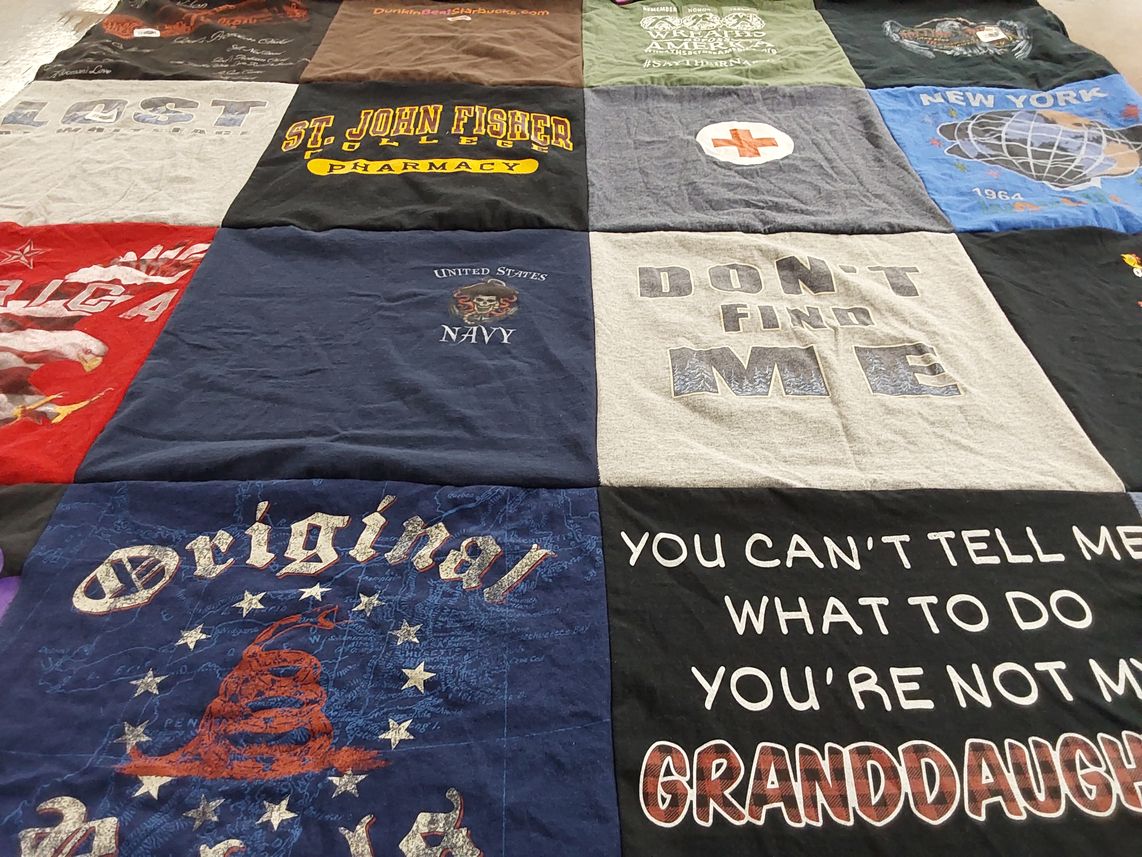 T-shirt quilt from st. john fisher college by Elizabeth from NY