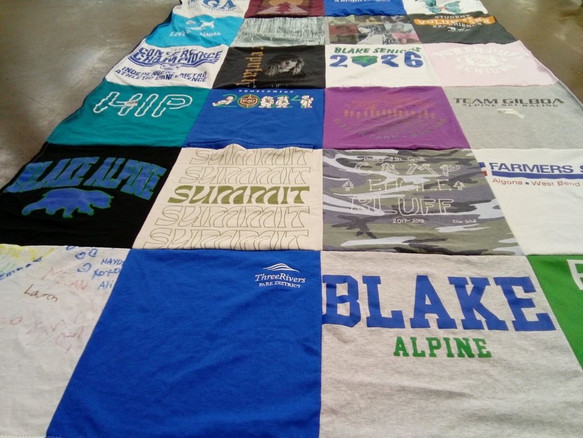 T-shirt quilt from blake school by Patty from MN
