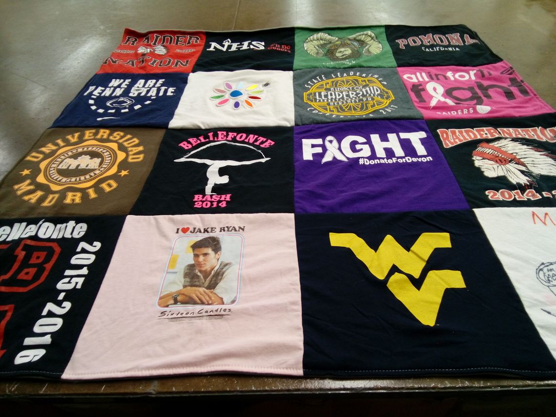 T-shirt quilt featuring west virginia university by Darrin from PA