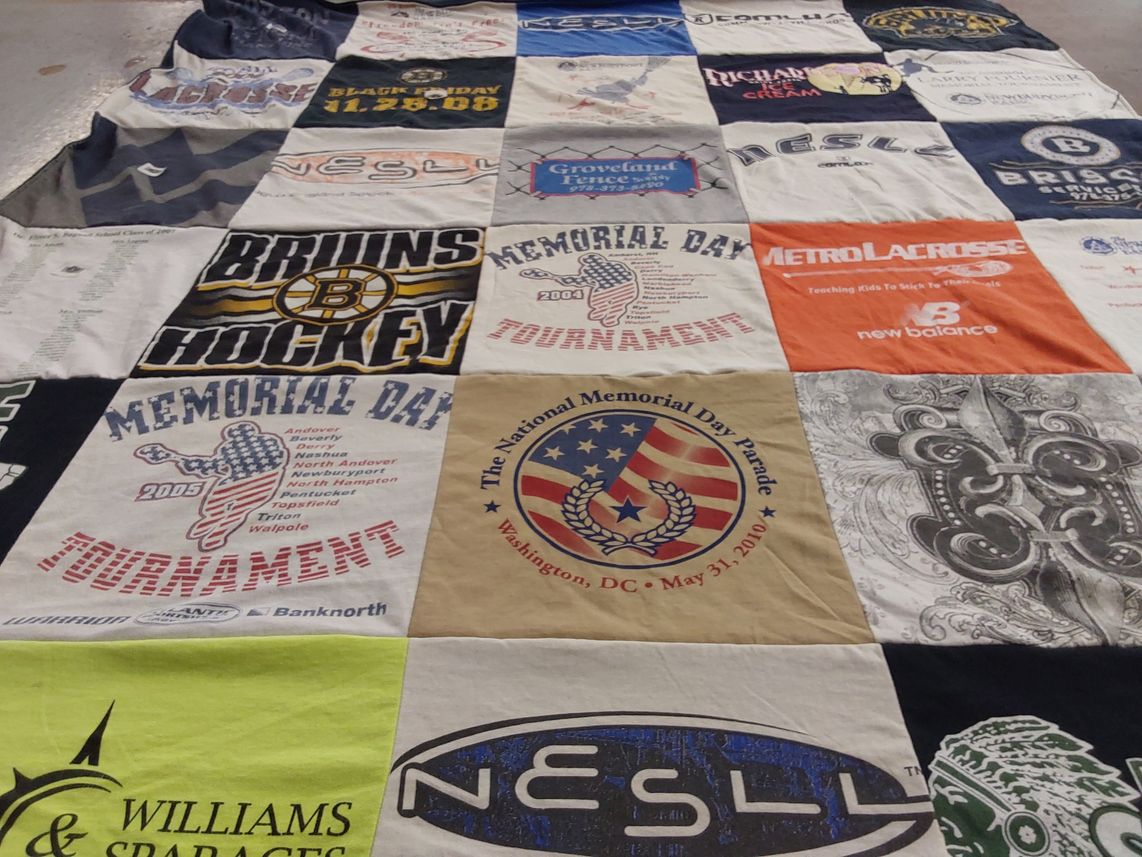 T-shirt quilt featuring boston bruins hockey by Susan from MA