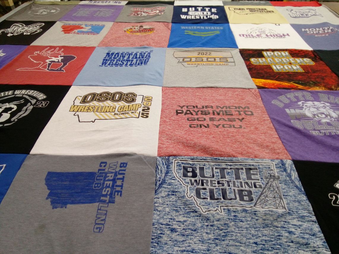 T-shirt quilt from butte high school by Anya from MT