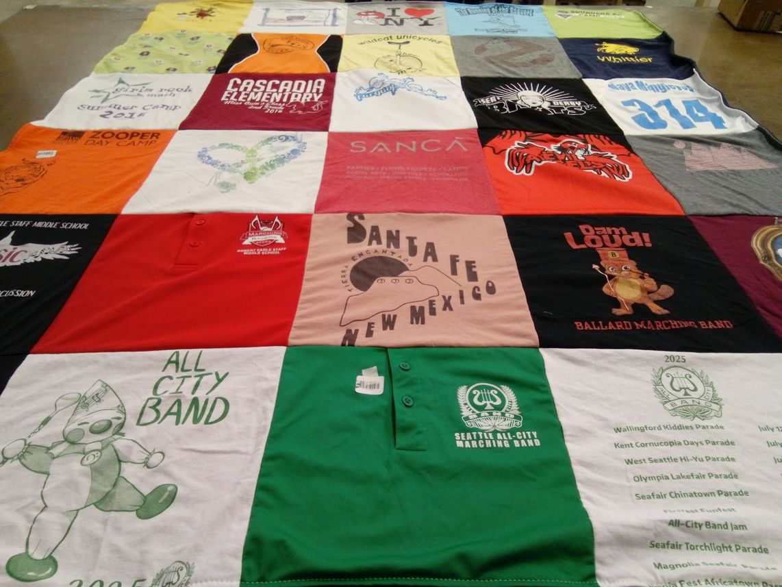 T-shirt quilt from cascadia elementary school, seattle staff middle school by Maya from WA