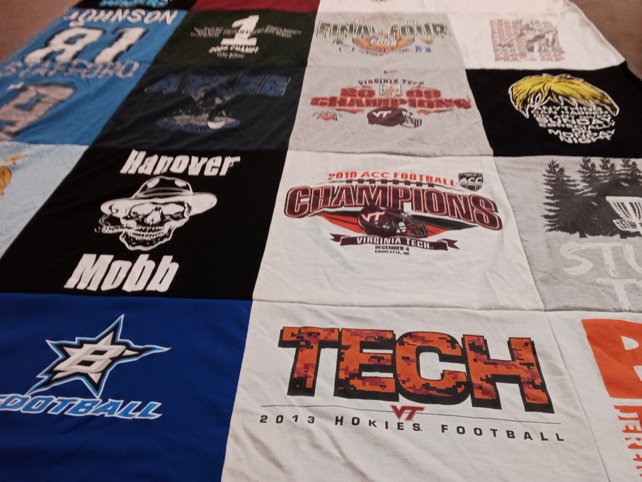 T-shirt quilt featuring virginia tech hokies football by Peter from VA