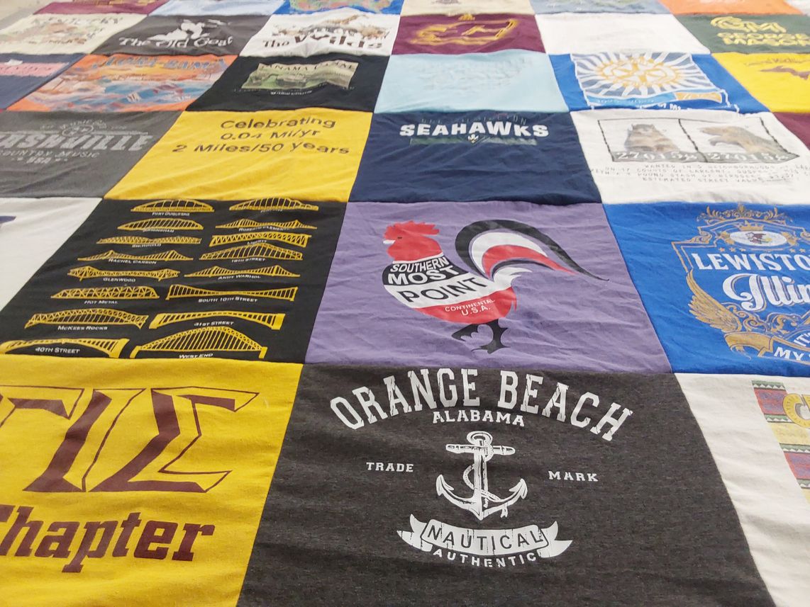 T-shirt quilt featuring seahawks by Tom from MI