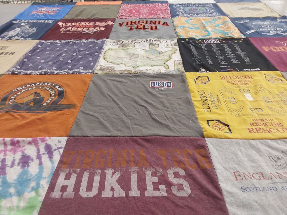 T-shirt quilt from virginia tech by Cynthia from MD