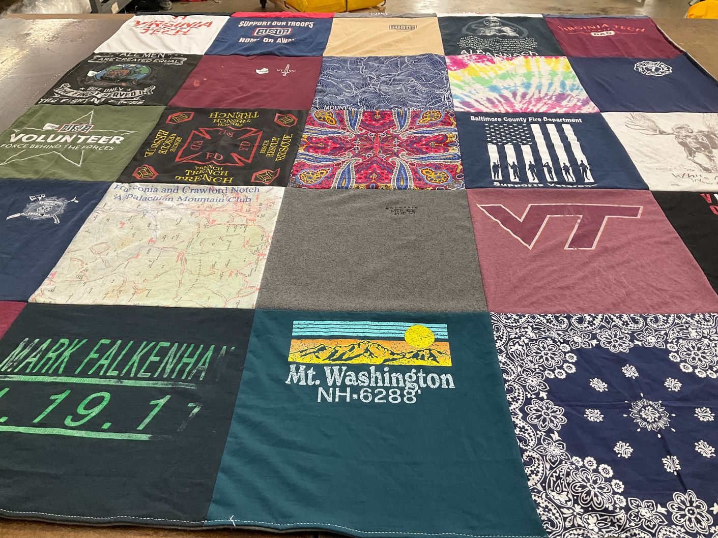 T-shirt quilt from virginia tech by Cynthia from MD