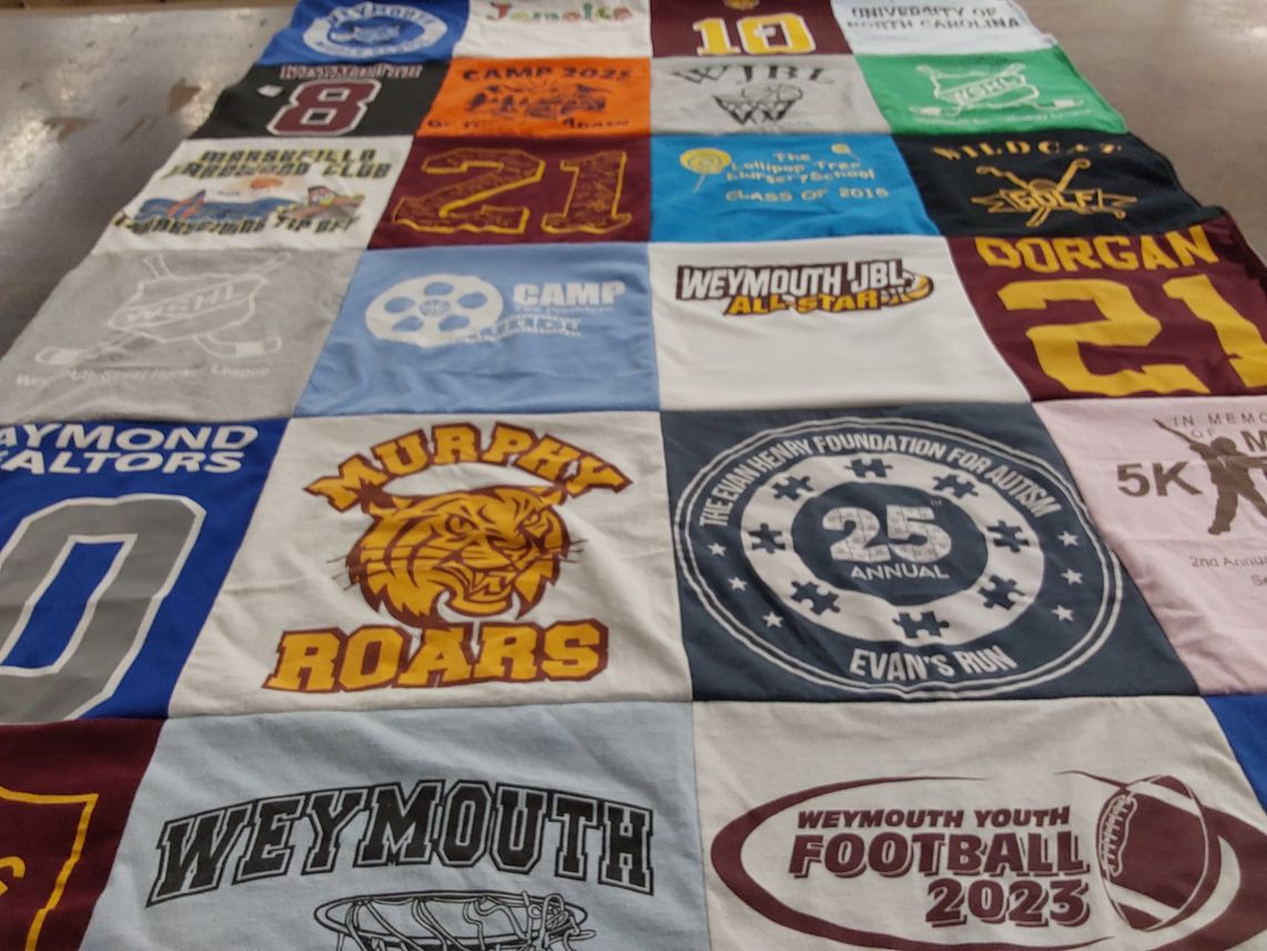 T-shirt quilt featuring weymouth youth football by Signe from MA