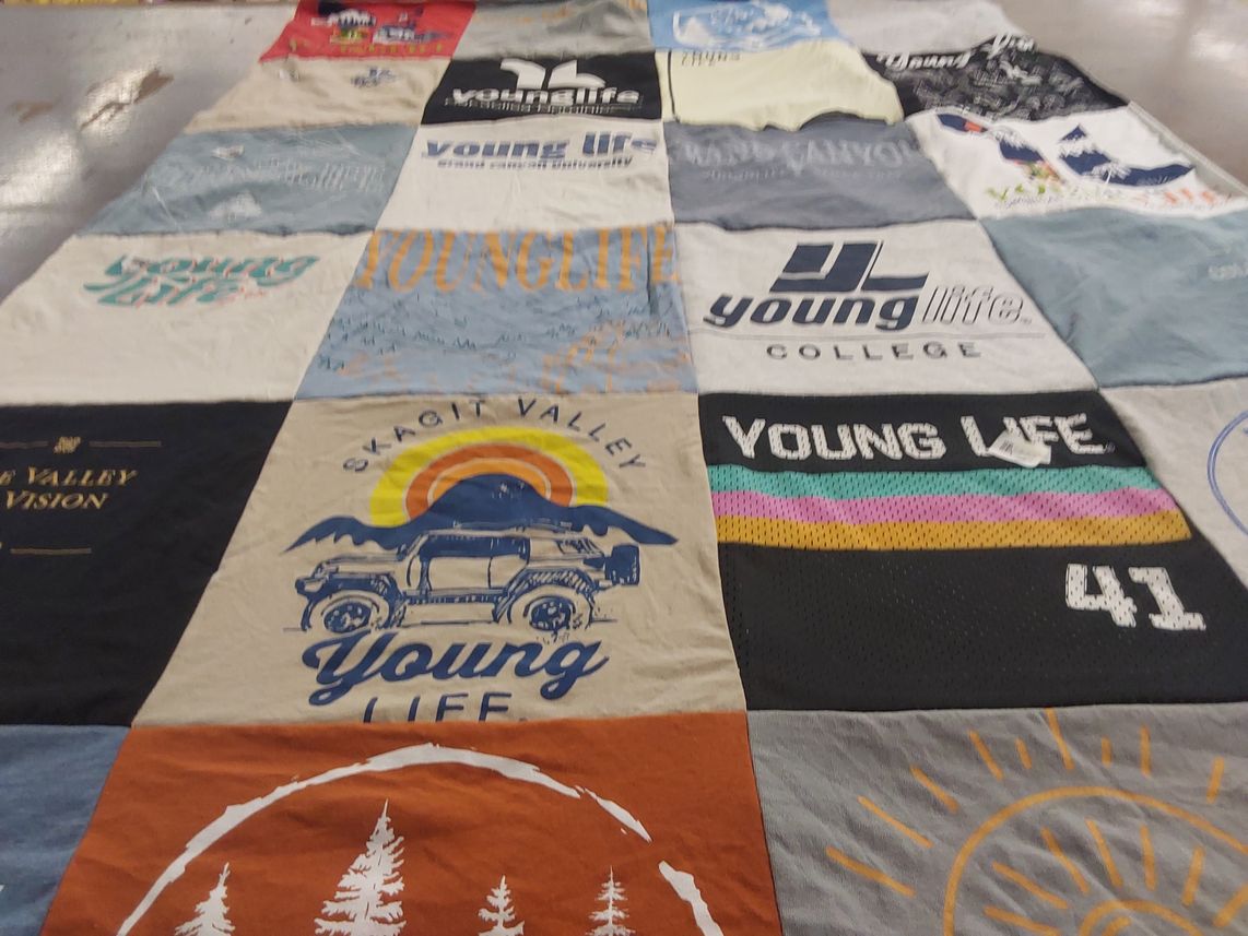 T-shirt quilt from young life college by Jonathan from WA