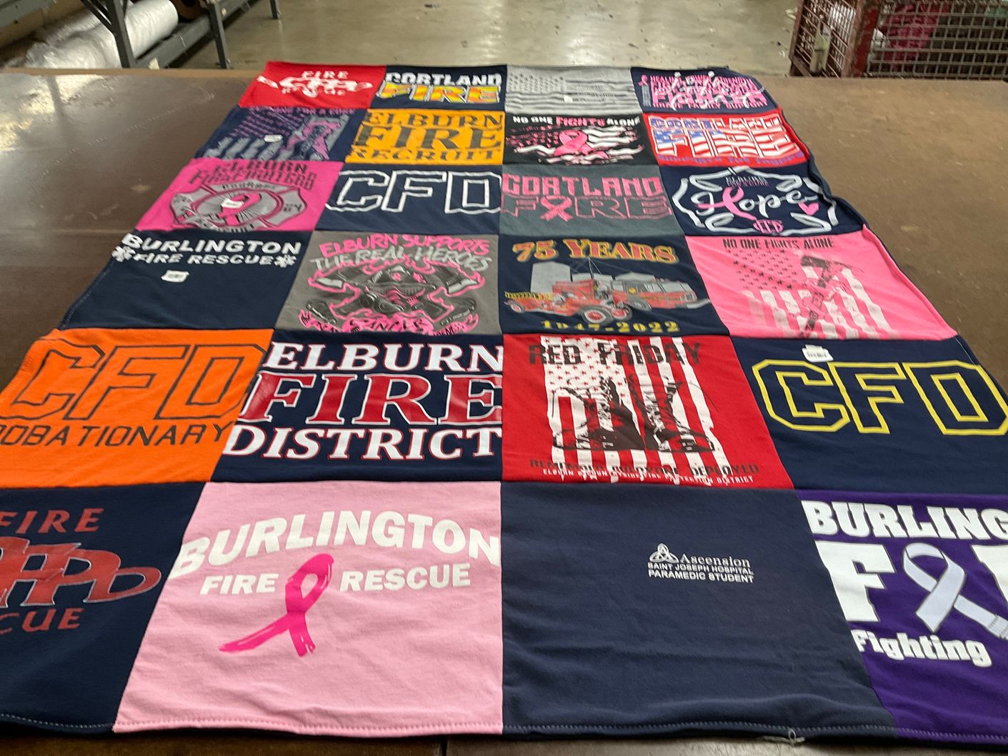 T-shirt quilt from ascension saint johns university by Kylie from IL
