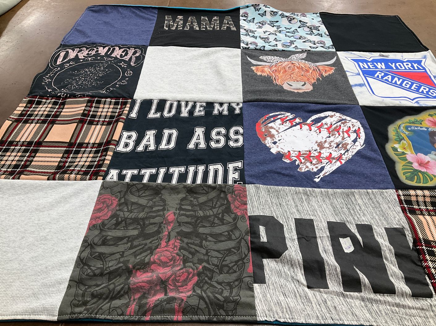 T-shirt quilt featuring new york rangers by Amy from GA