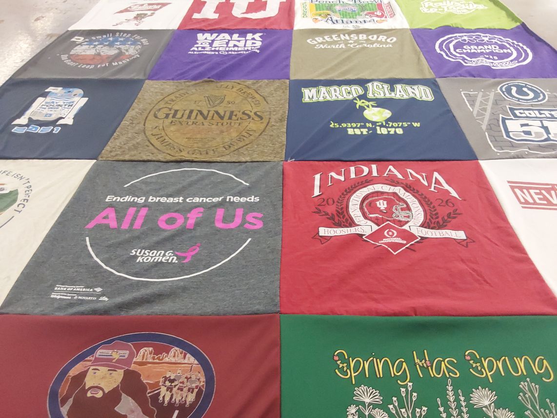 T-shirt quilt featuring indiana university hoosiers football by Brian from IN