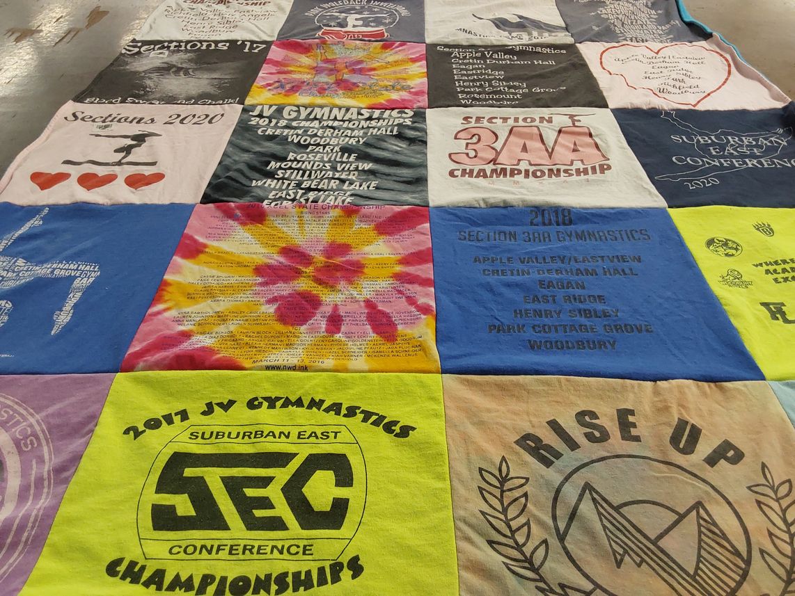 T-shirt quilt from apple valley eastview high school, cretin derham hall high school by Lauren from IL