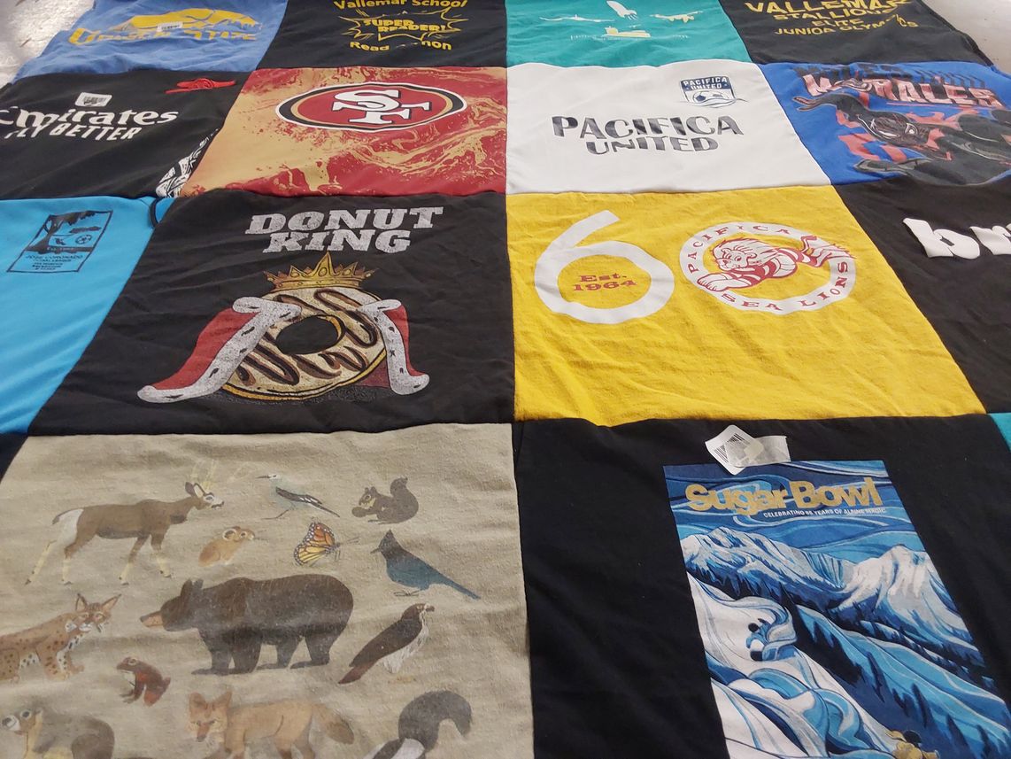 T-shirt quilt featuring pacifica sea lions by Monica from CA