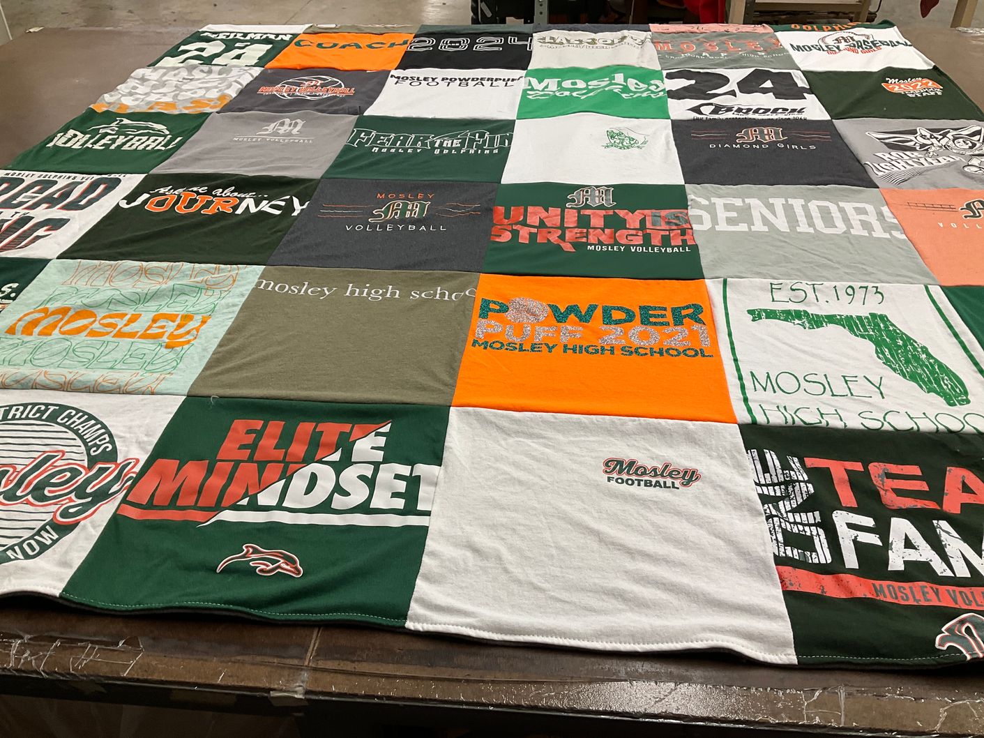 T-shirt quilt featuring mosley football, mosley volleyball by Shannon from FL