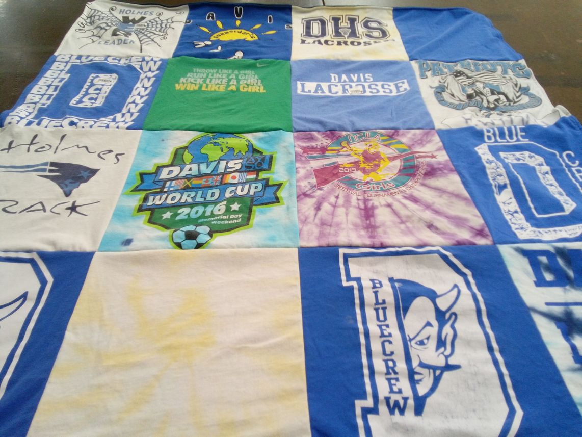 T-shirt quilt featuring davis lacrosse, blue crew by Loran from CA
