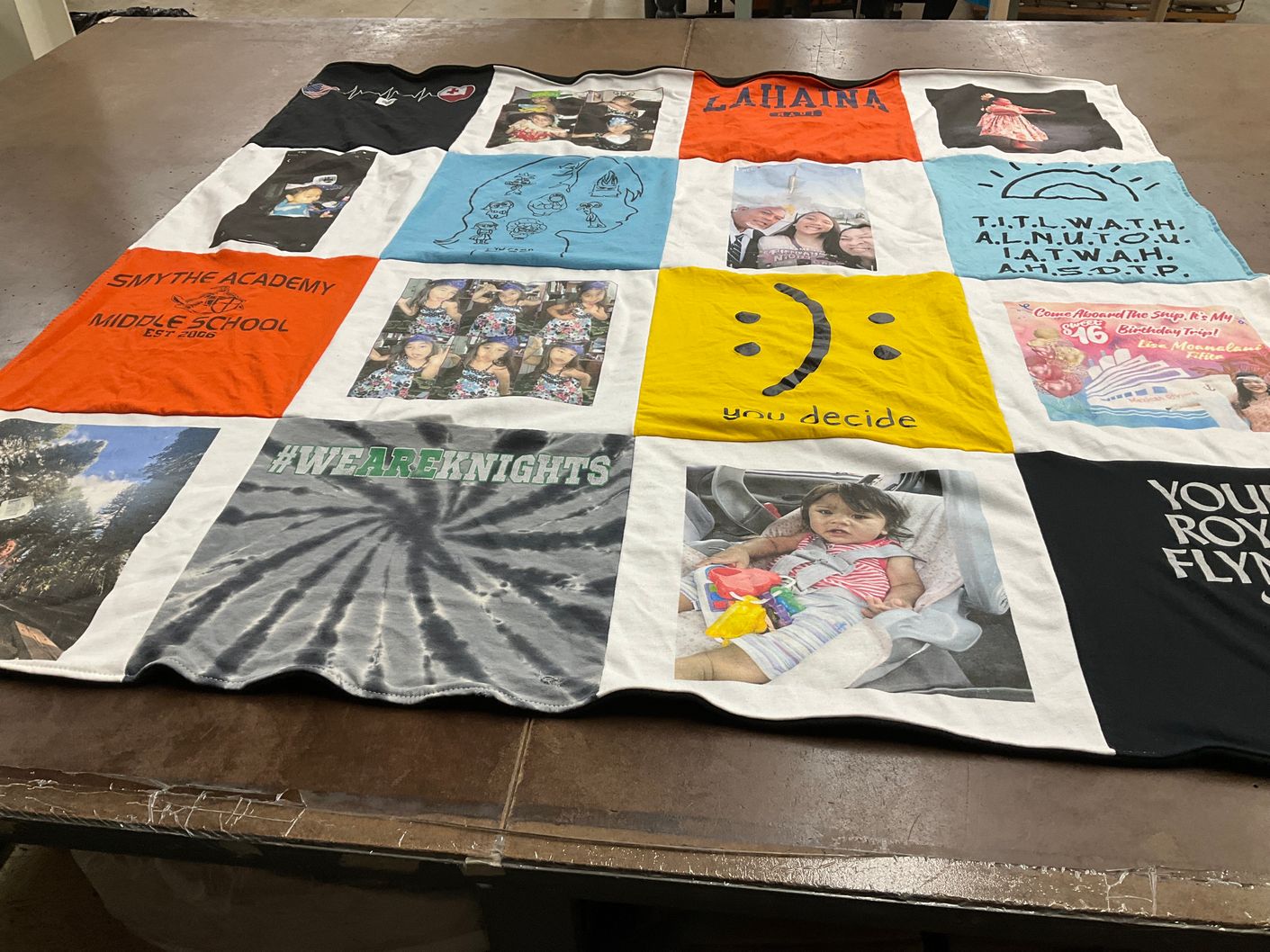 T-shirt quilt from smyth academy middle school by BabyLisa from CA