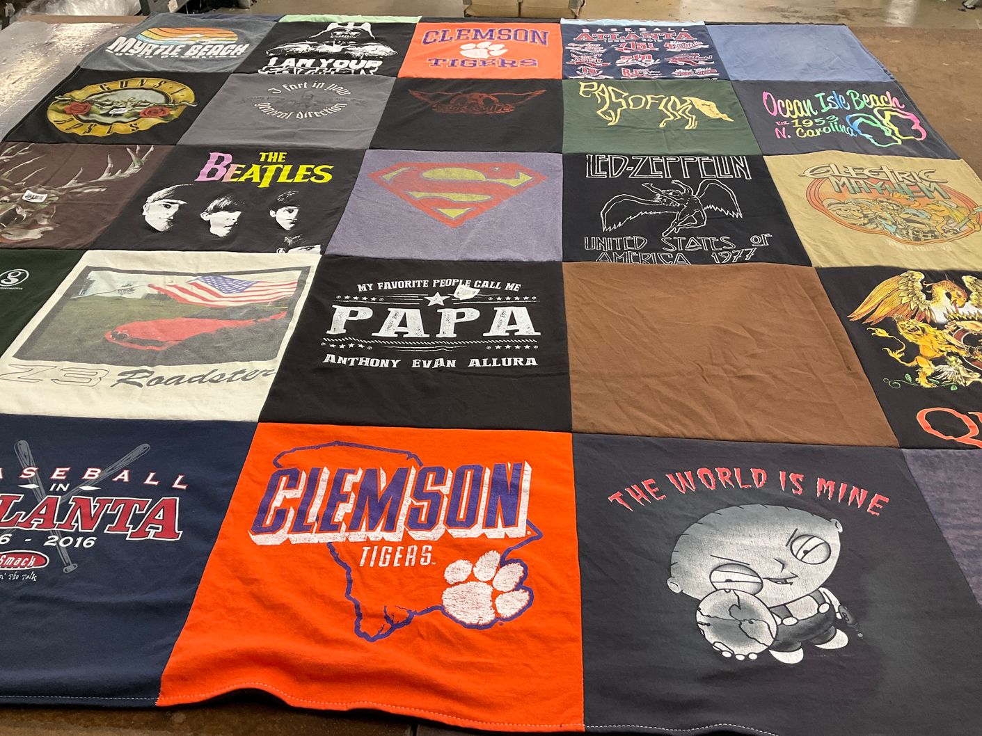 T-shirt quilt featuring clemson tigers by Jennifer from SC