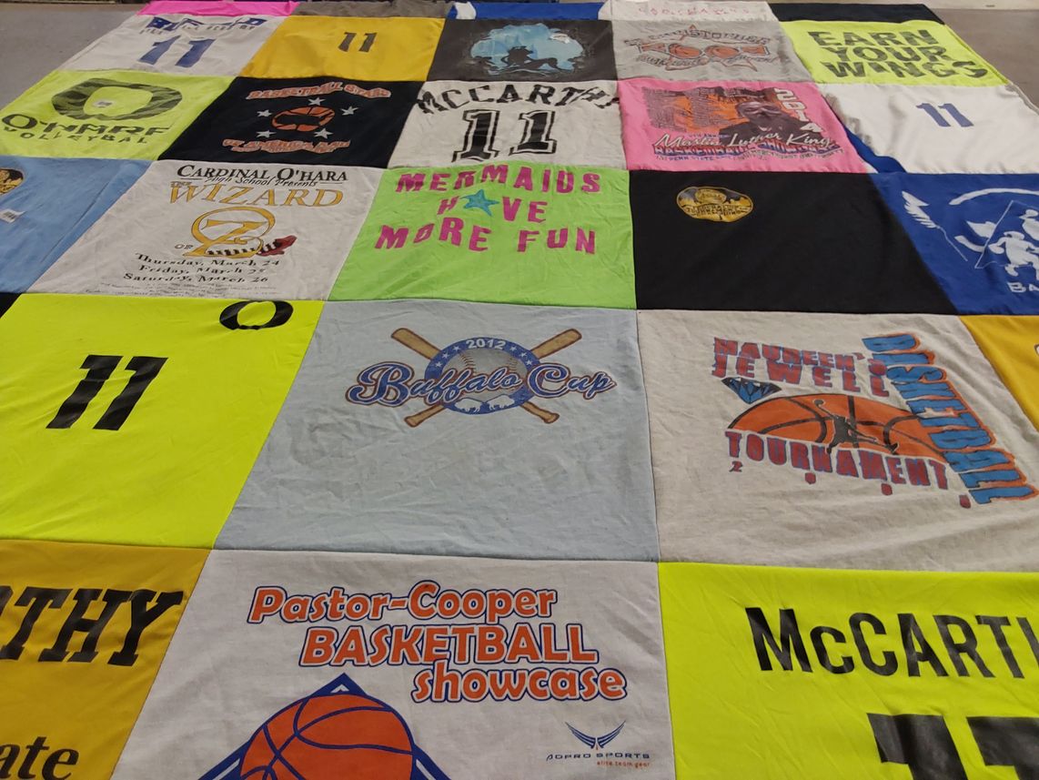 T-shirt quilt from cardinal o'hara high school by Caresse from NY
