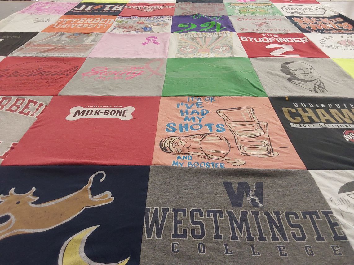 T-shirt quilt from otterbein university, westminster college by Elyse from OH
