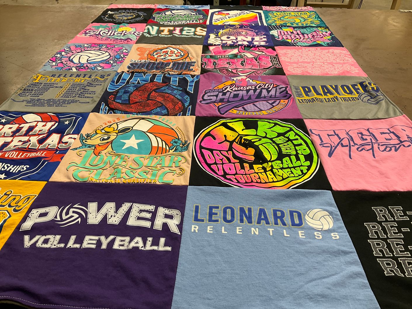 T-shirt quilt featuring leonard high school lady tigers volleyball by Samantha from TX