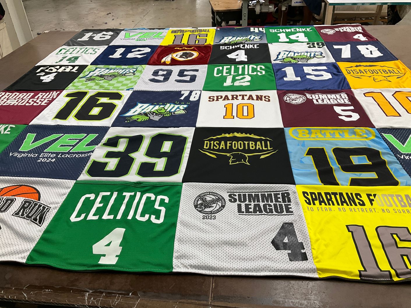 T-shirt quilt featuring celtics, spartans by Erik from VA