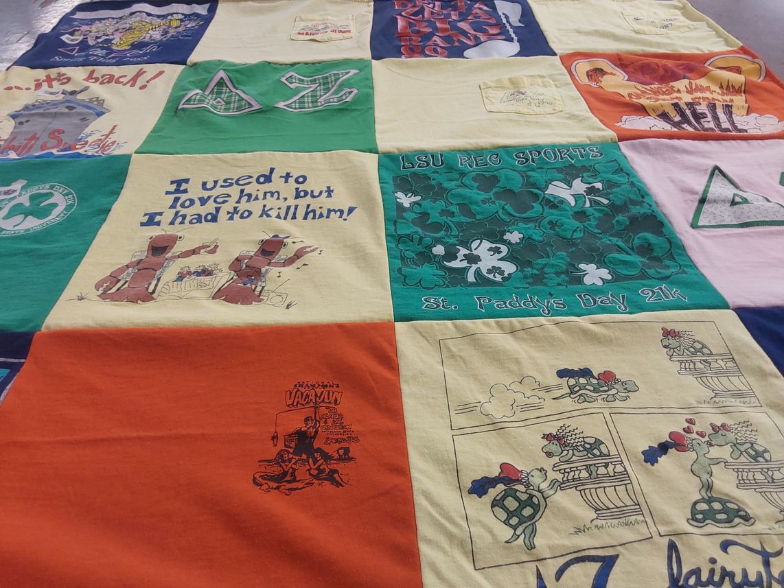T-shirt quilt from louisiana state university by Cannon from LA