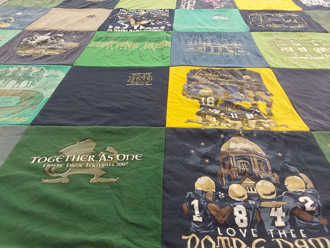 T-shirt quilt featuring notre dame football by Sagan from PA
