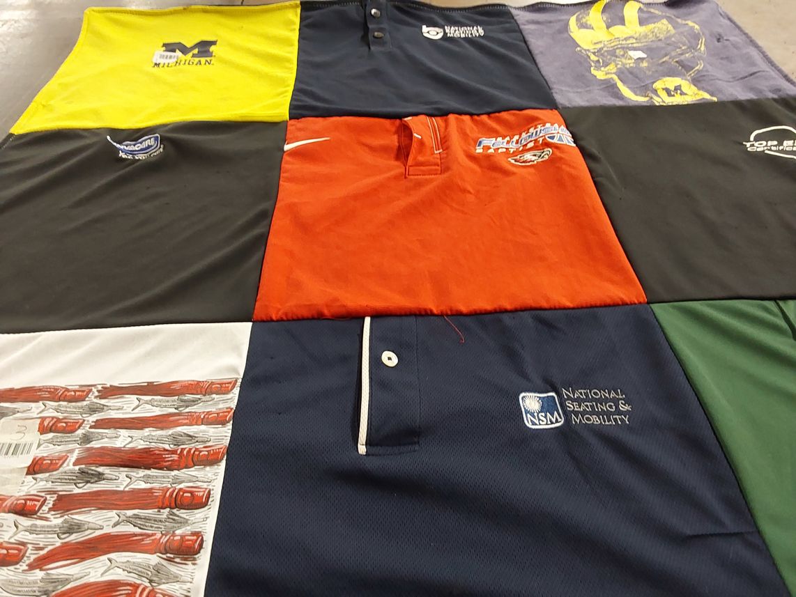 T-shirt quilt from university of michigan by Ann from NC