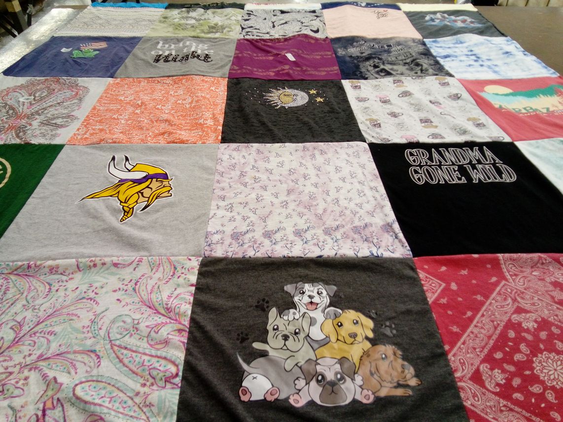 T-shirt quilt featuring minnesota vikings by Dorine from MN