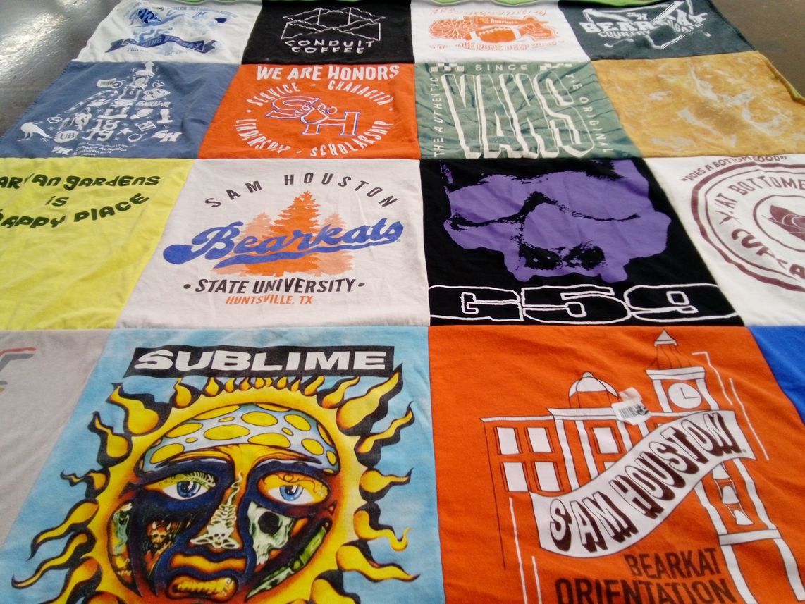T-shirt quilt featuring sam houston state university bearkats by Ruby from TX