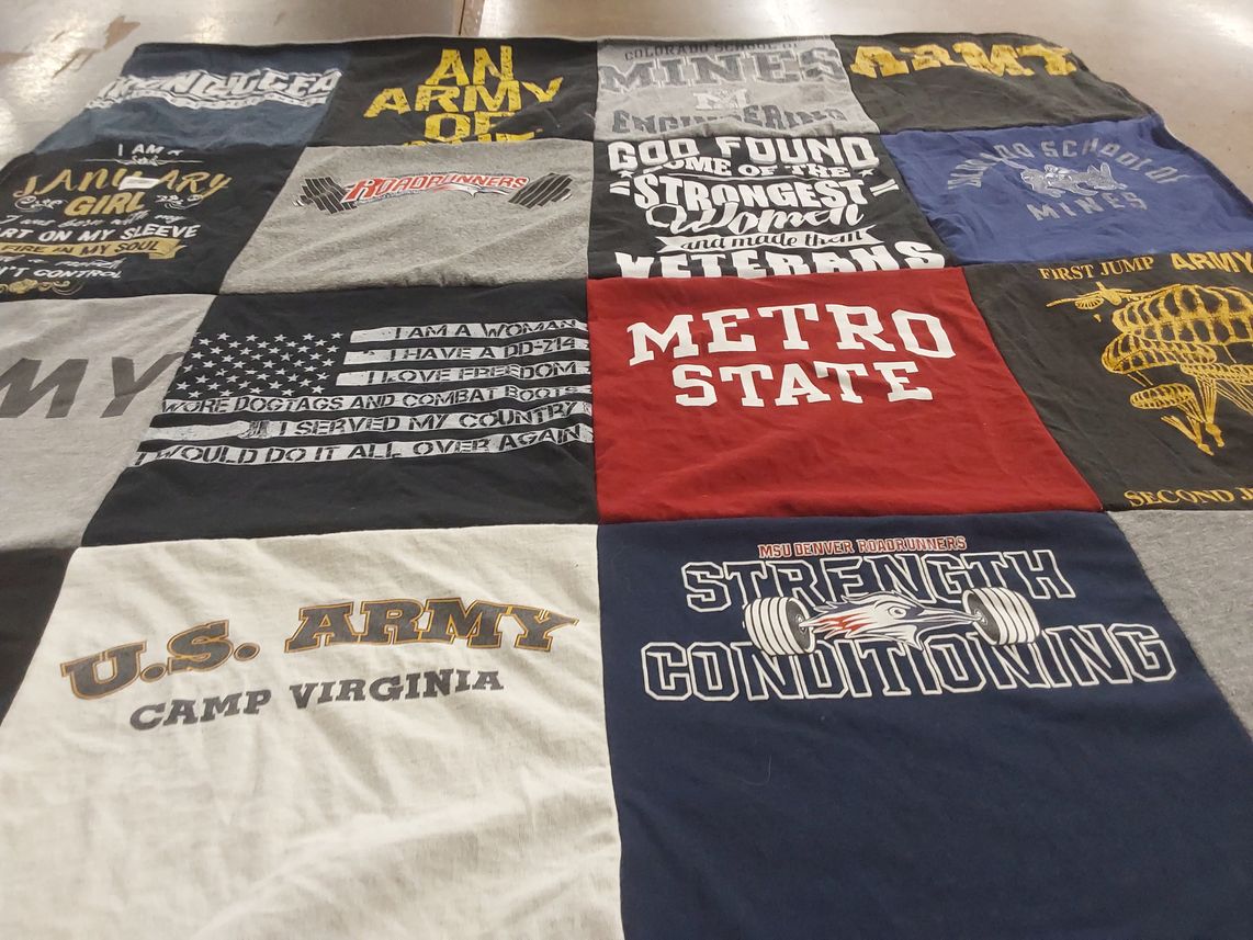T-shirt quilt featuring msu denver roadrunners by Jessica from CO
