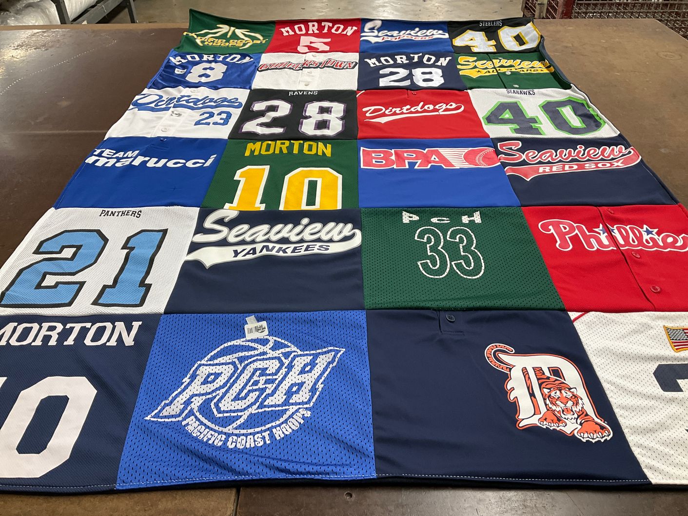 T-shirt quilt featuring morton, seaview yankees by Jeni from CA