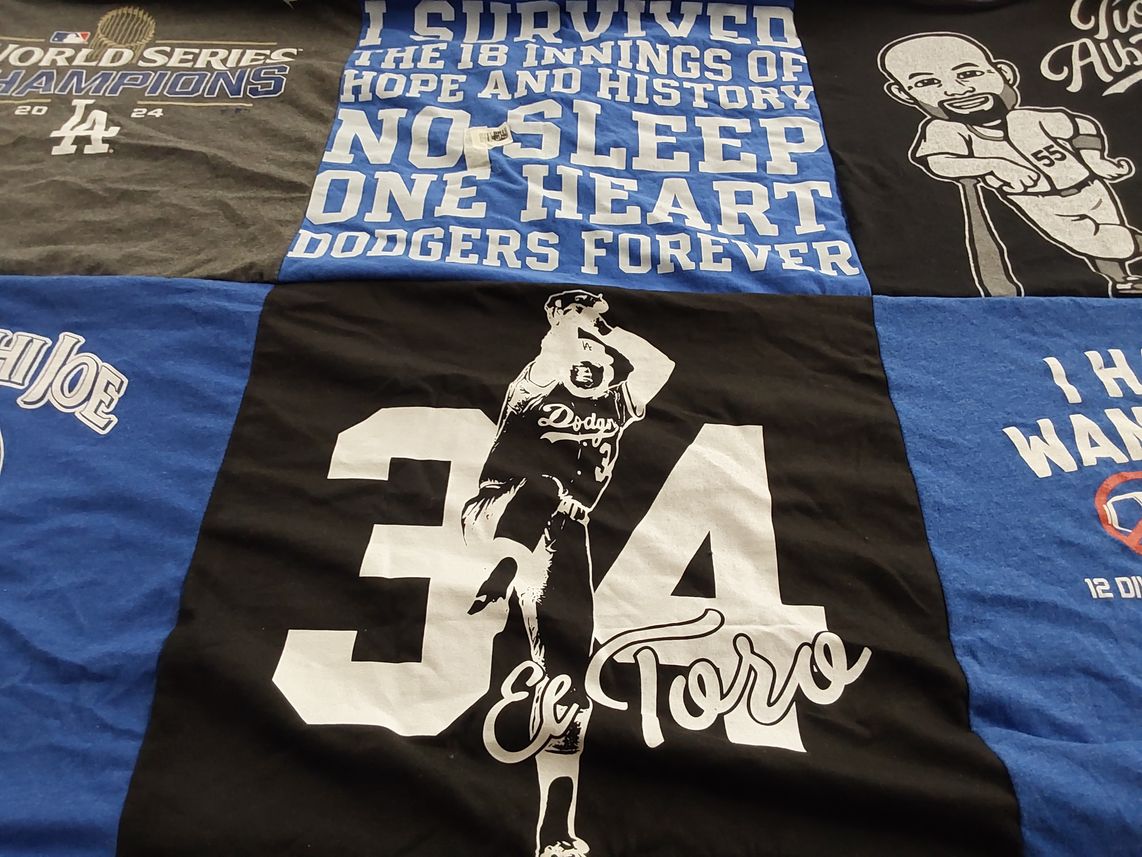 T-shirt quilt featuring los angeles dodgers by Nancy from CA
