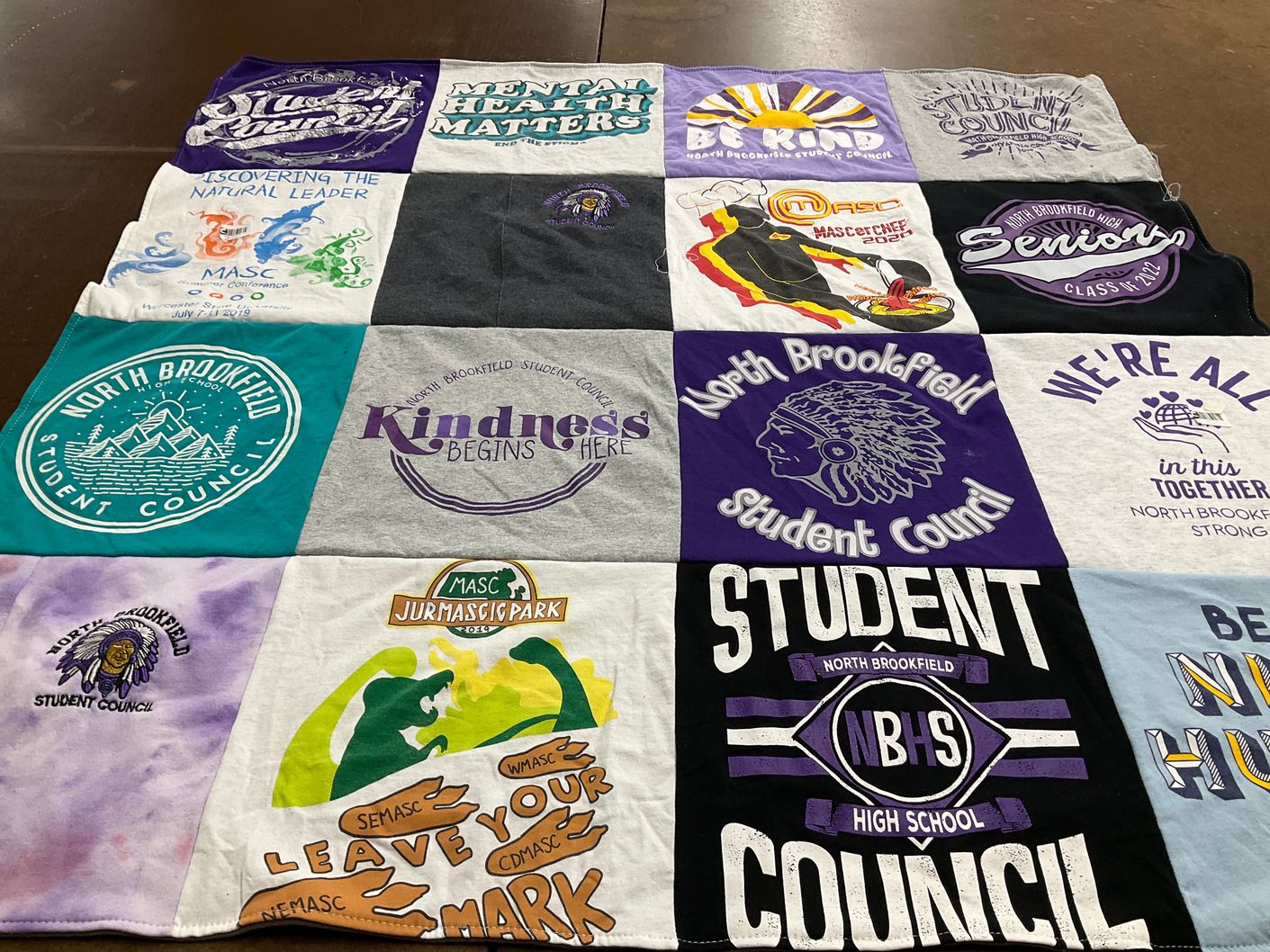 T-shirt quilt from north brookfield high school by Jenna from MA