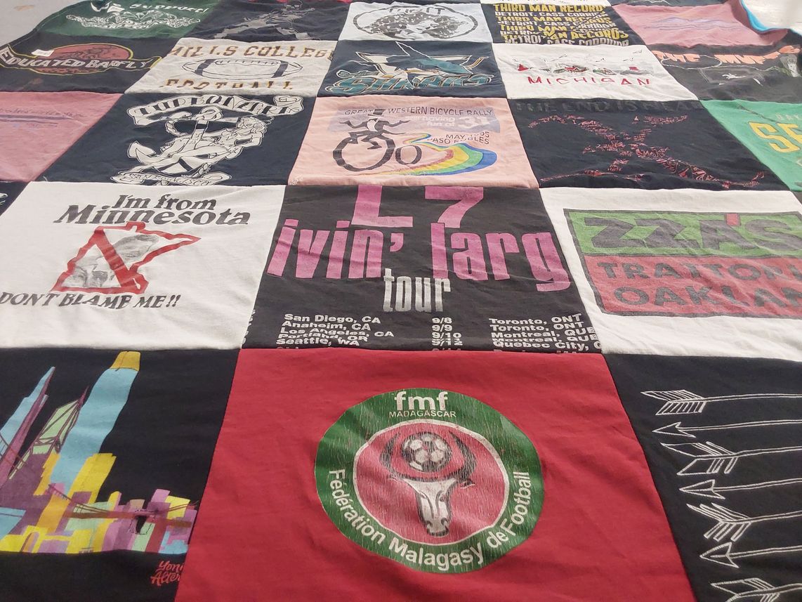 T-shirt quilt from johns hopkins university by Susan from CA