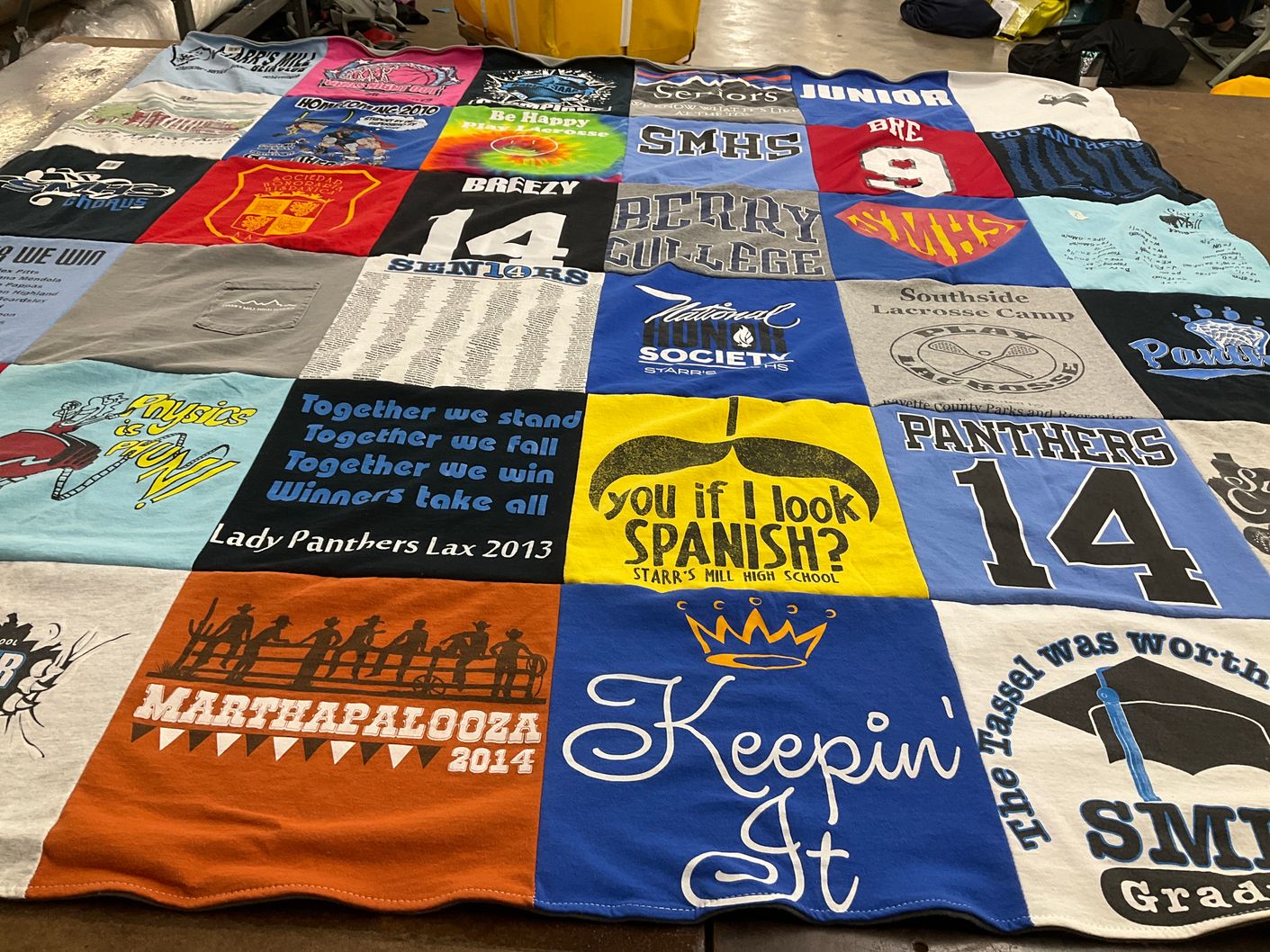 T-shirt quilt featuring lady panthers lacrosse by Gigi from GA